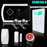 Voice prompt Wireless/Wired SMS GSM Alarm System Home auto security Systems with PIR/Door Alarm Sensor APP control device kit