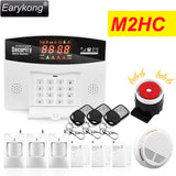 Hot Selling English/Russian/Spanish Wireless GSM Alarm System 433MHz Home Burglar Security Alarm System M2-2, Free Shipping