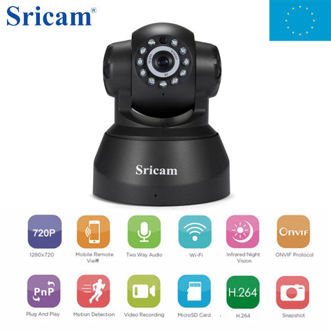 Local Shipping ! Sricam SP012 720P Wireless IP Camera Home Security Camera Wifi Pan/Tilt Surveillance P2P Baby Monitor