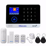iHaven EN RU ES PL DE Switchable Wireless Home Security WIFI 3G GPRS GSM Alarm system APP Remote Control RFID burglar alarm