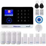 iHaven EN RU ES PL DE Switchable Wireless Home Security WIFI 3G GPRS GSM Alarm system APP Remote Control RFID burglar alarm