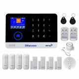 iHaven EN RU ES PL DE Switchable Wireless Home Security WIFI 3G GPRS GSM Alarm system APP Remote Control RFID burglar alarm