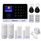iHaven EN RU ES PL DE Switchable Wireless Home Security WIFI 3G GPRS GSM Alarm system APP Remote Control RFID burglar alarm