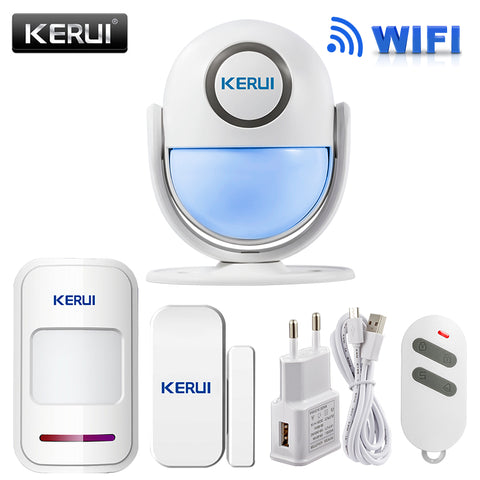 KERUI WIFI Home Security Alarm System DIY KIT IOS/Android Smartphone App 120dB PIR Main Panel Door/window Sensor Burglar Alarm