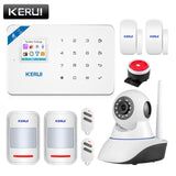 Wireless WiFi GSM Alarm System Android ios APP Control  home Security Alarm System with PIR motion sensor IP camera