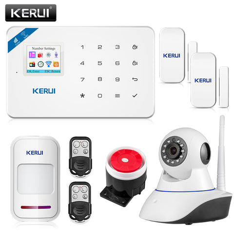 KERUI W18 Android IOS App Wireless GSM Home Alarm System SIM Smart Home Burglar Security wifi IP HD camera Alarm System