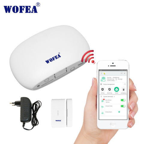 wofea WIFI RF Gataway Home Security Alarm System DIY KIT IOS&Android Smartphone App smart host V10