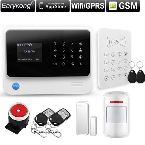 Original G90B WIFI gsm alarm system Touch Keyboard IOS Android APP 433MHz Home Burglar Wifi/GSM/GPRS/SMS Alarm System, Earykong
