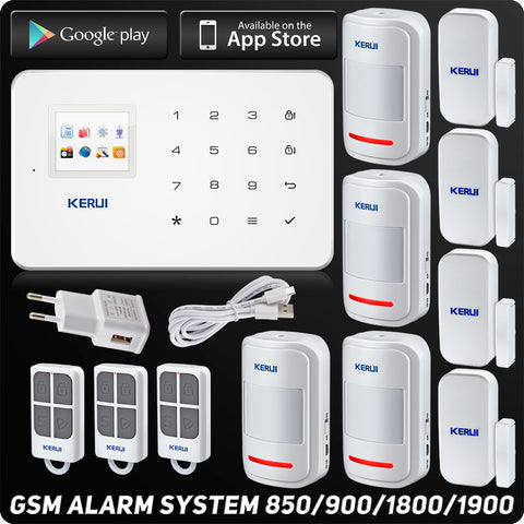 Kerui G18 GSM Alarm System TFT Android IOS APP Touch keypad  Android ISO App Smart Home Burglar Alarm  System DIY Motion Sensor