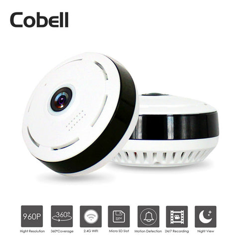 Cobell HD 960P Wifi IP Camera Home Security Wireless 360 Degree Panoramic CCTV Camera Night Vision Fish Eyes Lens VR Cam